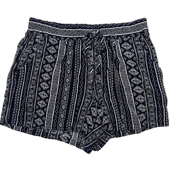 BeBop Shorts Juniors' XS Black White Pockets Comfort Soft Faux-Drawstring NEW - Picture 1 of 12